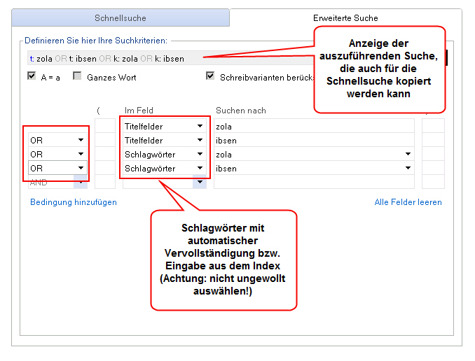 Erweiterte Suche