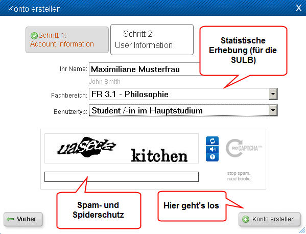 Benutzeranmeldung 2: Statistik