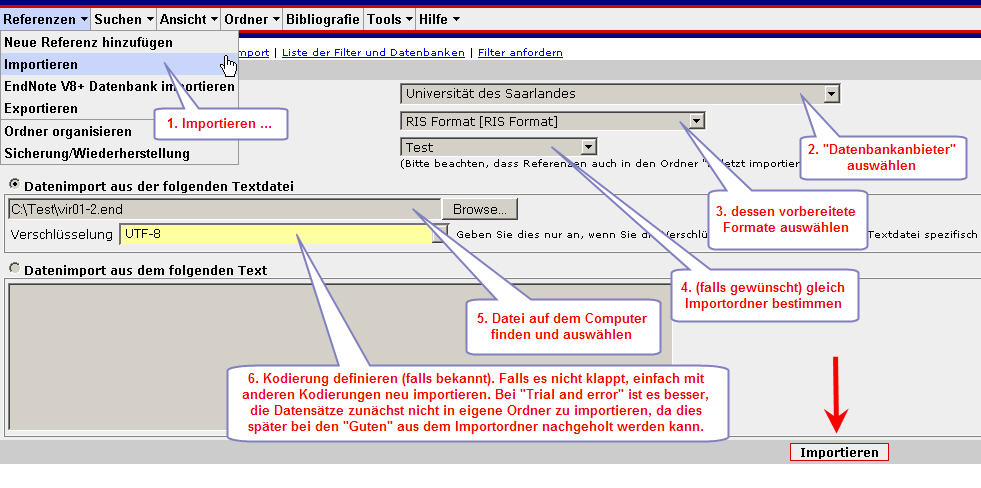 Dateiimport in RefWorks